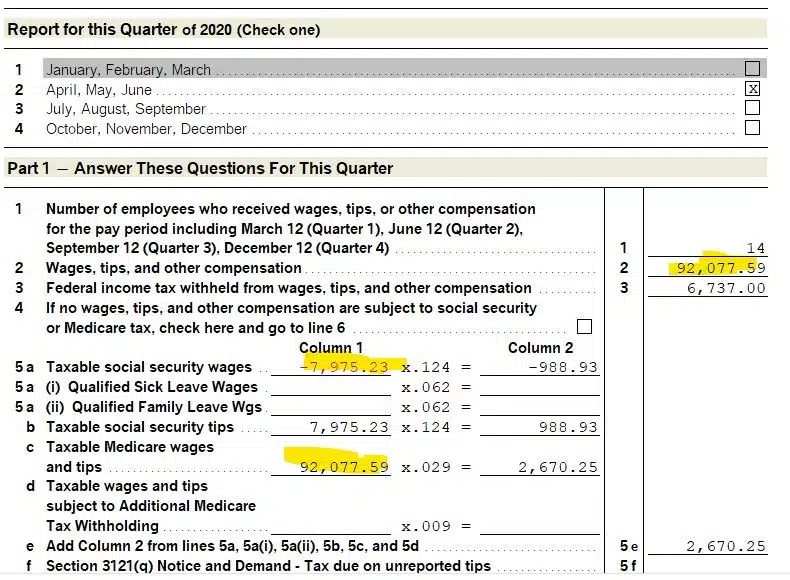 Form 941-X Parts Part 1 - Image
