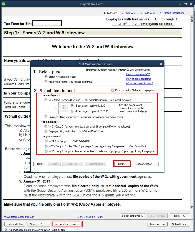 Payroll Tax Forms and W-2s - Image 1