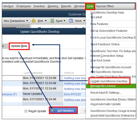 Update Now Option When Updating QuickBooks - Image