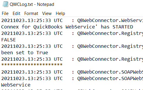 Check the QWCLOG.TXT file - Image