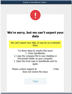 Converting Quickbooks desktop to online errors - Image