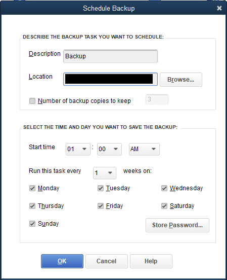 Schedule a backup - Image